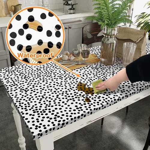 Vista 4 de Jeweluck Papel Tapiz de Despegar y Pegar con Lunares, Papel Tapiz de Pegar y Despegar 17.7" x 78.7" Papel de Contacto de Lunares Negros, Papel