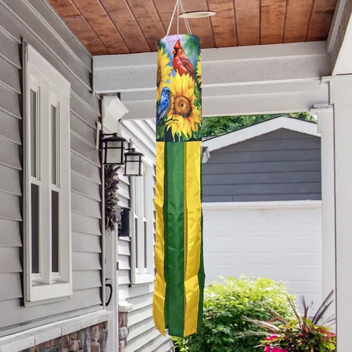 Vista 2 de Briarwood Lane Summer Birds in the Garden Windsock Wind Twister 40x6 para el viento de verano Spinner Bird garden