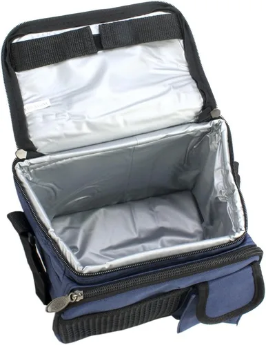 Vista 3 de Transworld Bolsa térmica duradera de lujo con correa para el hombro, (9 x 7 x 8 pulgadas, azul marino)