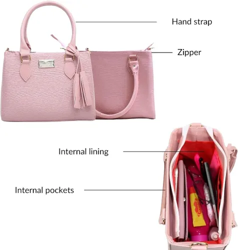 Vista 5 de WilliBags Conjunto de moda para mujer bolsa de mano convertible + cartera, correa extraíble, bolsa con asa superior, bolsos, bolsa 2 piezas