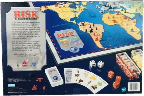 Vista 2 de Parker Brothers Risk 1998 Juego de mesa con piezas en forma de ejército