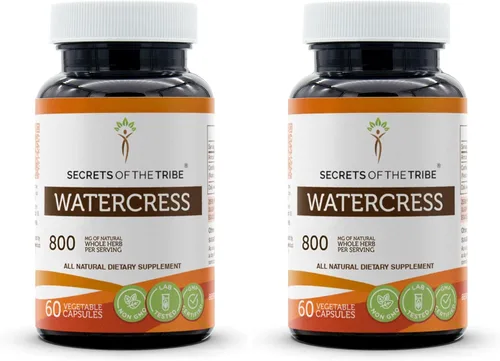 Vista 6 de Secrets of the Tribe Berro 60 Cápsulas, 800 mg, Berro (Nasturtium Officinale) Hierba seca (60 Cápsulas)