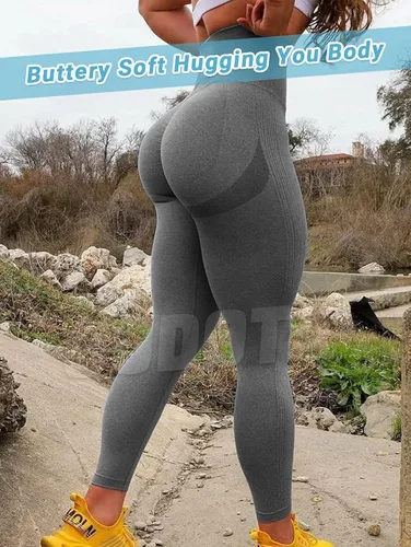 Vista 4 de OUDOTA - Leggings para mujer de levantamiento de trasero sin costuras leggings de cintura alta pantalones de yoga