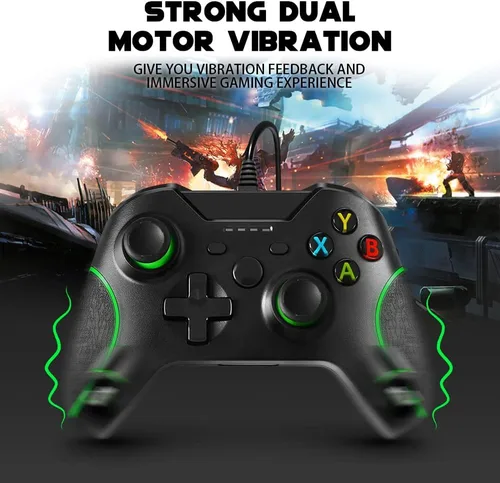 Vista 6 de Replacement for Wired Xbox One Controller, Black Gamepad Joystick Controller for Xbox OneSeries XSPC Windows with 3.5mm Audio Jack