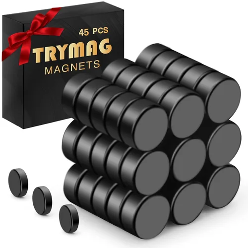Vista 15 de TRYMAG 200 piezas de imanes pequeños de neodimio de 6 x 2 mm, imanes de tierras raras para pizarra, pequeños discos redondos para nevera