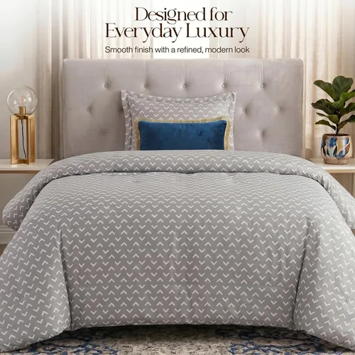 Vista 4 de Utopia Bedding - Juego de edredón individual de 2 piezas con estampado de flechas blancas de tamaño individual, juego de ropa de cama suave