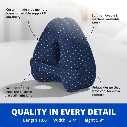 Vista 4 de SmoothSpine Alignment Almohada de pierna para personas que duermen de lado, almohada ergonómica de espuma viscoelástica con correa ajustable