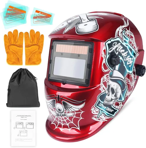 Vista 11 de Casco de Soldadura con Oscurecimiento Automático de Color Verdadero con Rango de Sombra Ajustable 4/9-13 para Máscara de Soldador TIG MIG ARC Azul