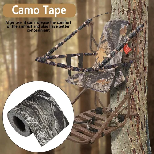 Vista 6 de Adnee Cinta silenciadora de camuflaje de 2.5 yardas x 2.5 pulgadas, cintas de camuflaje autoadhesivas, cinta protectora de camuflaje para tu
