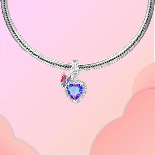 Vista 64 de LUXILLA Abalorio de plata de ley 925 para madre, hija, abuela, para familia, amor, madre, hija, abuela, para pulseras, collares, dijes, abalorios