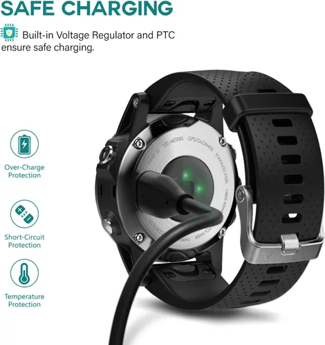 Vista 5 de TUSITA Cable de carga/datos de enchufe USB-C compatible con Garmin Watch, 1M, paquete de 2