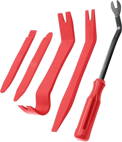 Vista 9 de Kit de 5 herramientas de extracción de adornos de automóvil, herramienta de palanca de extracción automática de clips para panel de tablero de Azul