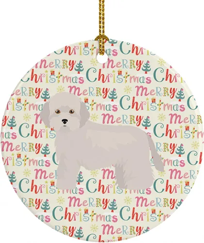 Vista 62 de Caroline's Treasures Abyssinian Sand Terrier - Adorno de cerámica para colgar en el árbol de Navidad, para el hogar, Navidad, fiestas, regalo, 3
