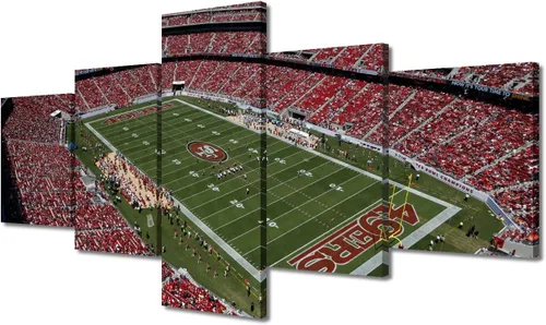 Vista 106 de TUMOVO Allegiant Stadium Arte de Lienzo para Pared de Sala de Estar Equipo de Fútbol Americano Pintura Moderna Nevada Las Vegas Cuadro Deportivo