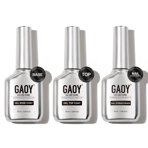 Vista 8 de GAOY 16ml 4 Piezas Juego de Capa Superior de Gel Brillante y Capa Base, Sin Limpieza, Combinación para Esmalte de Uñas con Curación UV