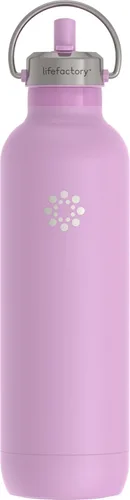 Vista 15 de Lifefactory Botella deportiva aislada al vacío de acero inoxidable con tapa de pajita, 24 onzas, carbono