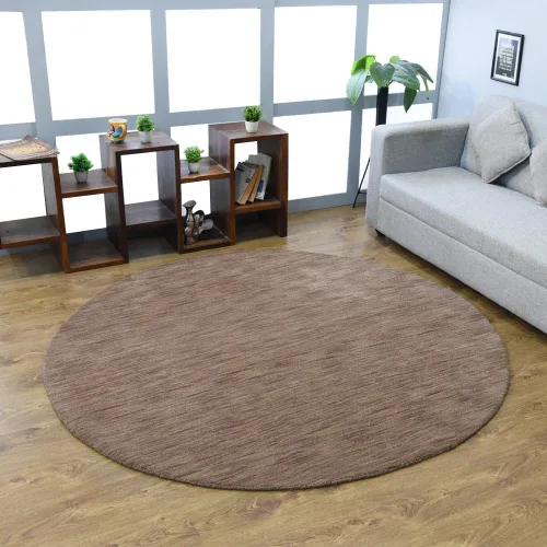 Vista 57 de Alfombras de área de lana anudadas a mano en telar, ecológicas - 10'x10', cuadradas, color aguamarina, diseño liso sólido, alfombras de área gruesas