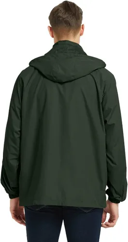 Vista 32 de Chaqueta impermeable cortavientos ligera para hombre con capucha extraíble