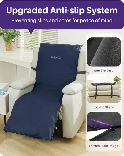 Vista 5 de Kekoy Almohadilla de colchón de presión de aire alterna para cama y silla reclinable, diseño antideslizante mejorado, cojín de alivio de presión