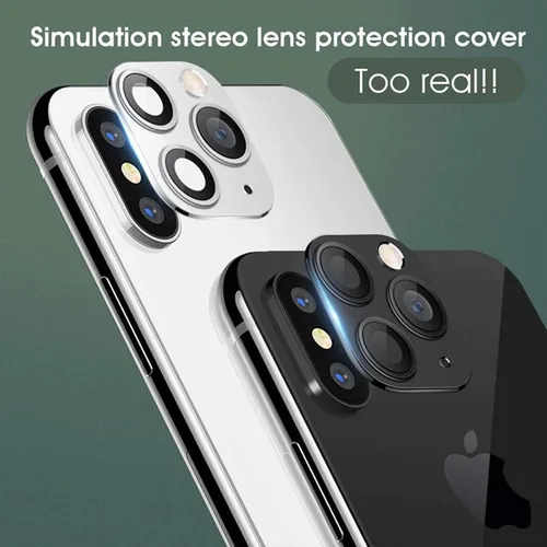 Vista 2 de Adhesivo para lente de iPhone XR/X Convert to iPhone 11/11 Pro/11 Pro Max, protector de lente de cámara para iPhone XR/X/XS/XS Max, cubierta