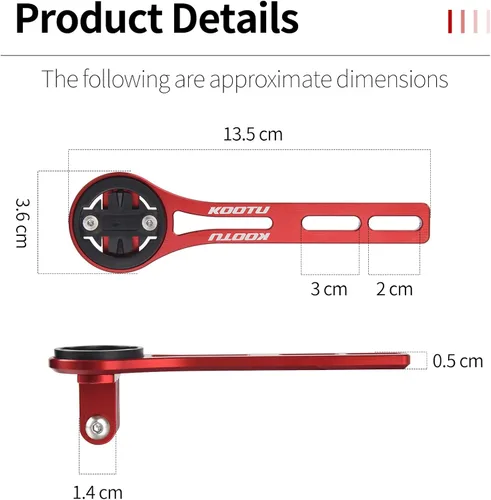 Vista 2 de KOOTU Soporte para computadora de bicicleta de aleación de aluminio para manillar integrado compatible con Garmin Edge, Wahoo Elemnt, Bryton