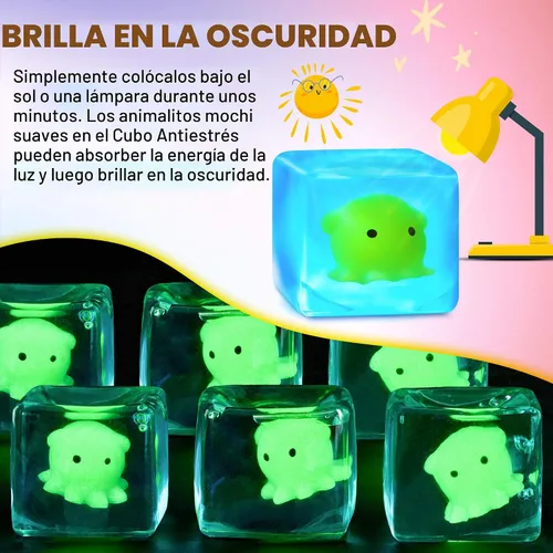 Vista 3 de Juguetes sensoriales de cubo antiestrés para adultos, pulpo que brilla en la oscuridad, juguetes sensoriales para niños con autismo, bolas de estrés