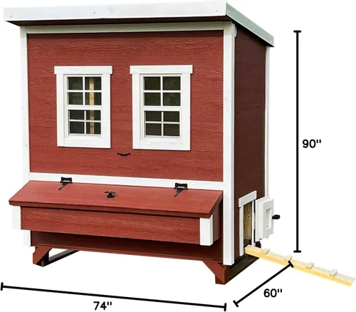 Vista 6 de OverEZ - Gallinero para hasta 18 pollos, caja anidable, gran pajarera, aves de corral y gallinero hecho de madera, fabricado en Estados Unidos