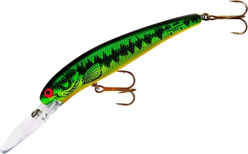 Vista 35 de Bomber Señuelos Long A Slender Minnow Jerbait Señuelo de Pesca Chartreuse Flash Espalda Negra/Vientre Naranja