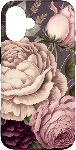 Vista 32 de Elegant Blush Pink & Purple Vintage Floral Rose & Peony Case for iPhone 17