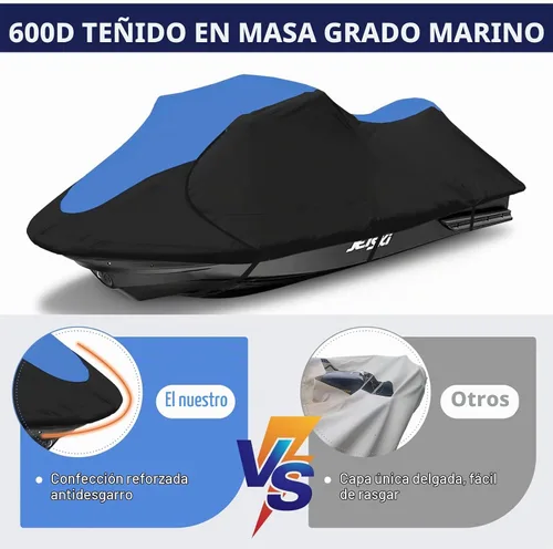Vista 3 de Funda para moto acuática 600D – Funda para Seadoo remolcable, cubierta impermeable para moto acuática, cubierta PWC compatible con Seadoo, Yamaha