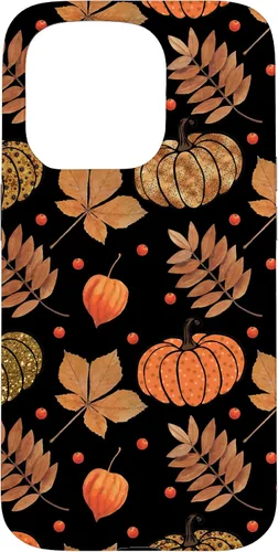 Vista 14 de Otoño hojas y calabazas patrón Halloween otoño regalos caso para iPhone 17