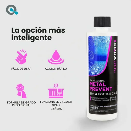 Vista 5 de Control de metal de spa y protector de manchas para proteger superficies de bañera de hidromasaje de 16 oz - Productos químicos para bañera