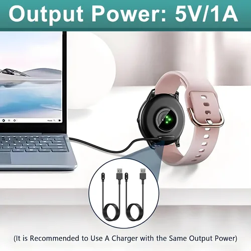 Vista 5 de 2 cargadores de reloj inteligente, cable de carga USB magnético de 2 pines de 0.112 in, cable de carga de repuesto compatible con Letsfit, YAMAY