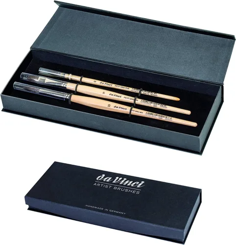 Vista 8 de da Vinci Watercolor Series 5240 Deluxe - Juego de pinceles de pintura, cabello natural y sintético con caja de almacenamiento de madera y jabón