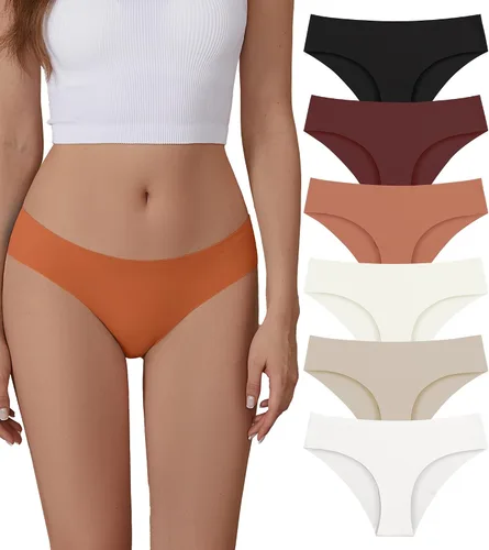 Vista 9 de SHARICCA Bragas de Bikini sin Costuras para Mujer, de Corte Descarado, Invisibles, Transpirables, Suave, Elásticas, Ropa Interior, Paquete Múltiple