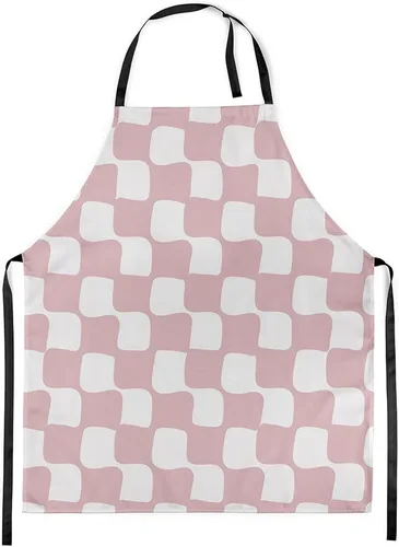 Vista 38 de jejeloiu Delantal de lunares rojos y blancos para mujeres y hombres, de 26 x 31 pulgadas, diseño retro de lunares