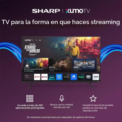 Vista 2 de Sharp 4TC50HP7050U 50 pulgadas Clase Aquos QLED 4K Ultra HD Xumo Smart TV