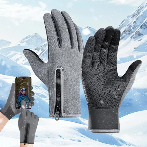 Vista 22 de Guantes de ciclismo de invierno para hombres y mujeres, impermeables, térmicos, agarre antideslizante para montar y actividades en clima frío