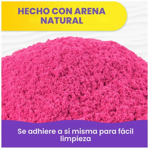 Vista 5 de Kinetic Sand Juguetes sensoriales de arena moldeable de 2 libras, color Rosa cristal