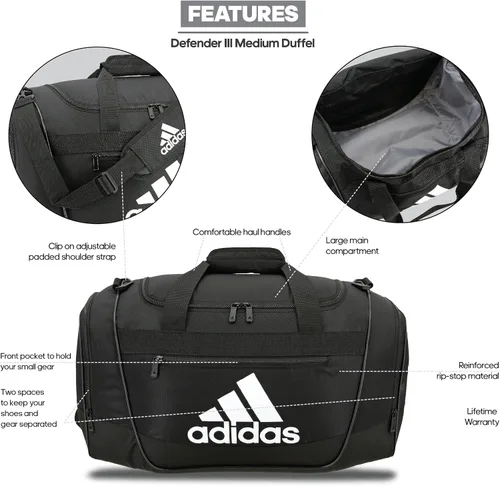 Vista 7 de Adidas - Bolsa deportiva Defender 3, tamaño mediano