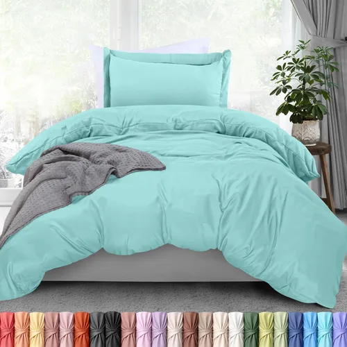 Vista 57 de Utopia Bedding Juego de funda de edredón tamaño individual - 2 piezas con cierre de cremallera - 1 funda de edredón 68X90 pulgadas y 1 funda de Beige