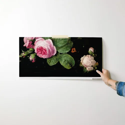 Vista 7 de Spoonflower Papel tapiz autoadhesivo para despegar y pegar, rosas oscuras, diseño floral, vintage, tamaño mediano, grande, extraíble, personalizable