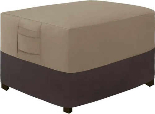 Vista 21 de Easy-Going Funda otomana para exteriores, funda impermeable para otomana de patio, funda resistente para muebles de exterior con asas acolchadas