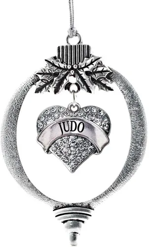Vista 14 de Inspired Silver - Red Merry - Adorno de Navidad plateado - Adorno de árbol de Navidad con dije de corazón con circonita cúbica - Decoración colgante
