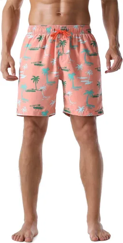Vista 3 de Nonwe Traje de baño para hombre, de secado rápido, retro, suave, lavado con cordón