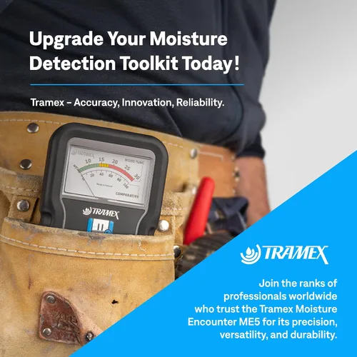 Vista 13 de Tramex Moisture Encounter ME5 Medidor sin clavijas para medir el contenido de humedad en madera, paneles de yeso y materiales de construcción