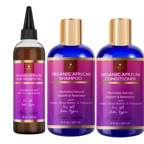Vista 6 de Fenogreco - Champú y acondicionador de manteca de karité Crecimiento del cabello, hidratación, retención de longitud, detener la rotura. 16 oz