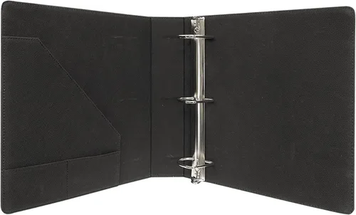 Vista 3 de Carpeta personalizada con negocio o nombre (Negro con plateado)