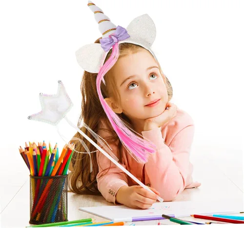 Vista 2 de Abaodam 1 Set Headband Photo Booth Costume Prop Party Hairband Hair Hoop Head Band Hoop Unicorn Angel Hairband
