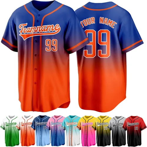 Vista 20 de Custom Baseball Jersey Personalized Short Sleeve Team Sport Uniform Baseball Shirt for Men Women Youth Boy